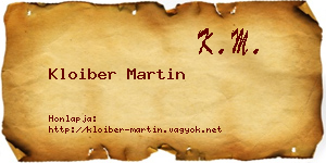Kloiber Martin névjegykártya