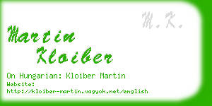 martin kloiber business card